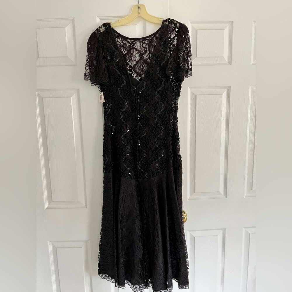 Black lace evening dress